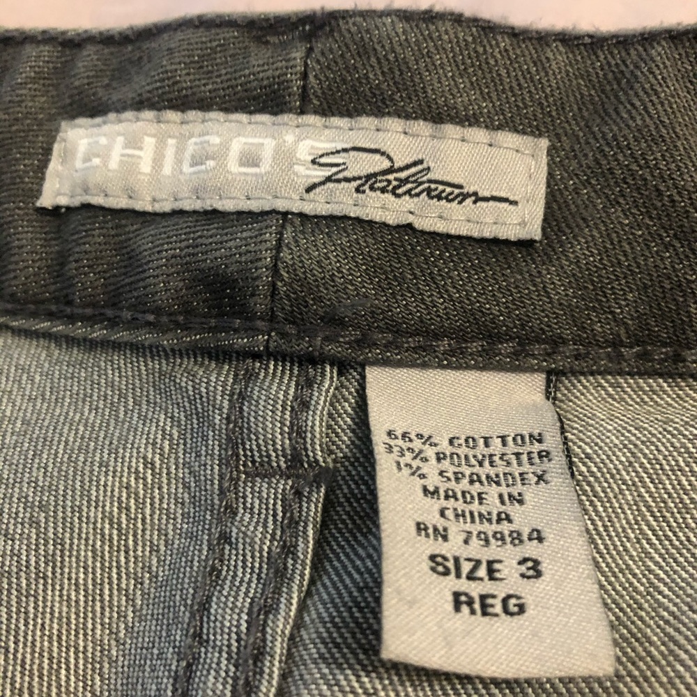 Chico’s Platinum Grey Jeans, size 3